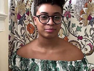 Hot Ebony Amateur Plays with Her Big Tits and Toys for the Camera