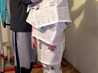 Newspaper Fetish - Wrapping Me in Newspaper