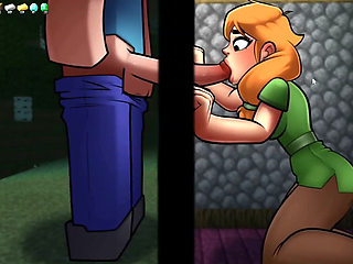 Hornycraft blowjob through glory hole at night