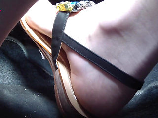 Sexy Driving My Turbo Disel Bravo with Manual Transmission in Solo Soprani Flip Flops