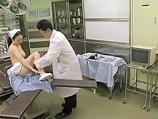 Japanese doctor and his nurse fuck in the medical department