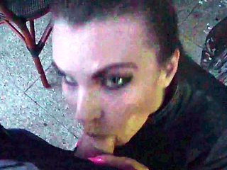 Czech amateur blowjob and fucking POV in public