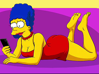 Wife Cheats on Her Husband with a Fitness Trainer. Cartoon. Simpsons Parody