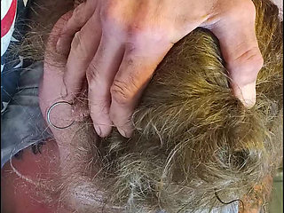 Anisleigh  getting warmed up on a pool table in view of the highway