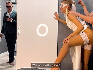 Pretty Slim Blonde Bride Cheats On Her Fiancé Having Sex With Her Step-bro Right Before the Wedding