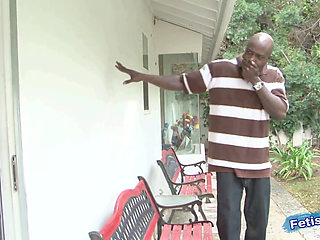 Lucky black guy with huge cock bangs hard his white girlfriend and her step mother