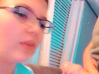 Taking videos of me playing with his dick with my mouth this is so much fun