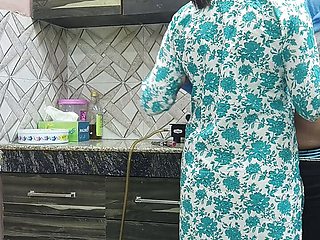 Beautiful Indian Step Mom Pussy and Ass Fucked Hard by Step Son while he is in kitchen Hindi