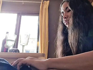 Step Daughter Swallows Dad's Dick Deep Throat POV