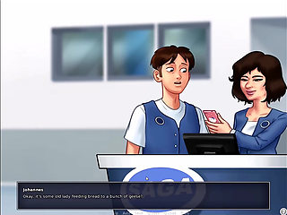 Summertime saga - Josephine gave Johannes a blowjob behind the counter ... Johannes fucked Tina