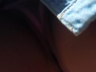 Skye Blue - Pink Micro Thong up the Skirt
