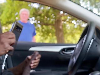 Cruising Old man helps me cum in my car