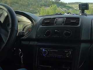 [remastered] Nervous Risky Car Handjob on the Road