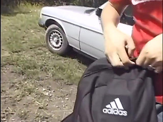 Outside threesome bisexual anal penetrated