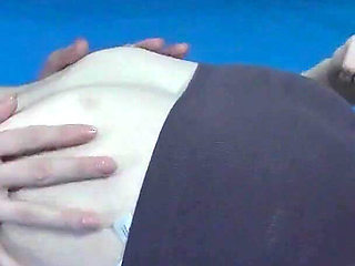 Two Horny and Hot Ladies at the Gym Wrestling and Belly Licking