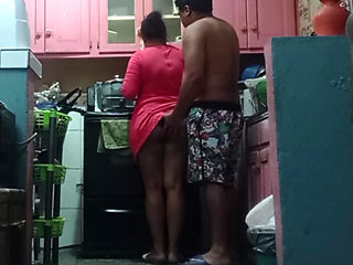 My mother-in-law was in the kitchen making food and he came in and fucked her doggy style.