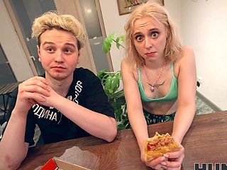 A beautiful blonde woman Molly Cute fucks with a guy in front of her husband