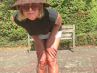 Tits flashing in the park