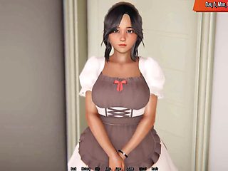 Mischievous guy has a wild fantasy about his busty maid in this steamy episode
