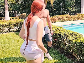 My Busty Boss and Her Big-bootied Friend Swallow My Cock in an Outdoor Threesome