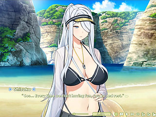 Hentai Game - Summer Clover - Beach Hentai - White-Haired Beauty Gives Satisfying Paizuri - Shizuku Hentai