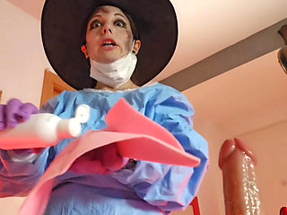 Penectomy on Halloween Eve Stepmom Zombie!-witch