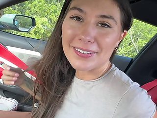 POV Petite Brunette Teen Girlfriend Creampie Blowjob