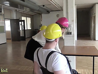 Kinky Boss Threesome on Construction Site with German Teens