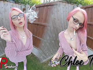 Chloe Toy - Smoking In The Garden; Sexy Pornstar Softcore Solo