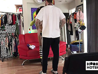 BTS: Curvy Black Babe Ariana Aimes Teased and Undressed Backstage