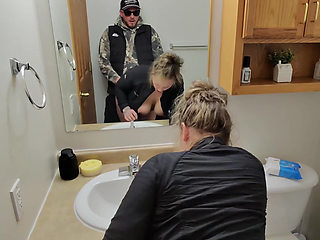 Sneaky Sex with Horny Wife in the Bathroom After Party