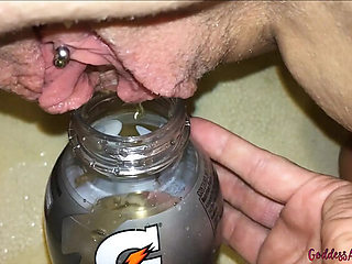 Goddess Amanda Pee Compilation - Open Mouth For Sexy Piss in Bathroom