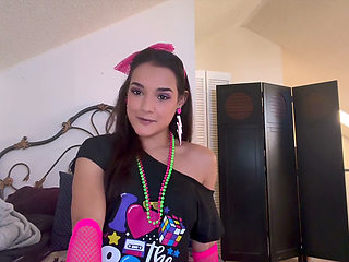 Zara's Sultry '80s Jerk off Instruction 4K POV Neon Seduction Awaits!