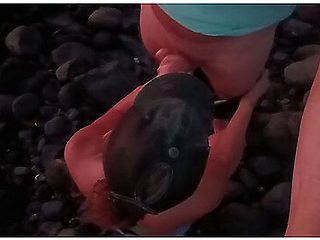 Public Blowjob On The Beach With Cum On Tits