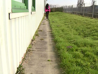 Horny brunette chick starts to suck his cock in POV fuck