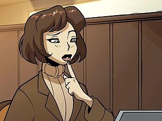 Hefty barista serves up her ass instead of coffee in this cartoon parody