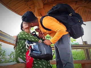 College girl & Unknown Boy fast time frendship - Tourist places par, tourist bhabhi mili - hot bhabhi video outdoor forest.