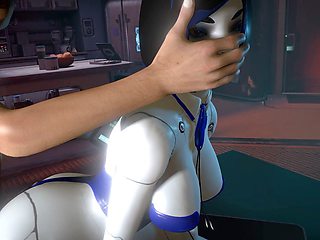 Anime robot gets down with the sexbot in a wild hentai scene