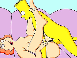 Family Guy Parody The Simpsons Parody 18+ crossover - Bart finally nails his dream milf lois Griffin