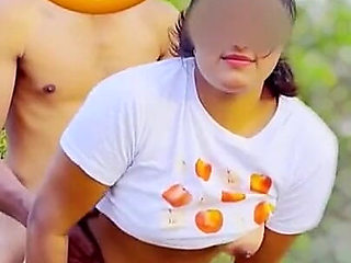 Desi village girl is having sex with neighbor in the jungle, full Hindi audio