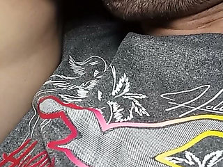 I'm a lucky guy! I always have the big natural tits drooping on my face to suck and lick her nipples