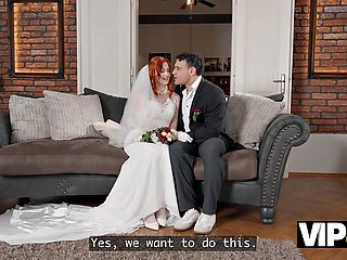 Redhead Bride Shoots Hardcore Video in Lingerie After Ceremony
