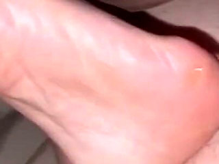 Cum on Mature Granny Rough Soles and Ass