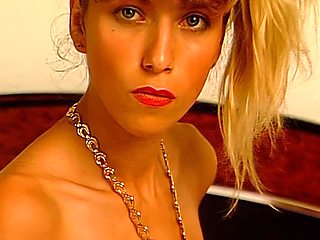 Vintage blonde enchants with sweet, irresistible nice allure