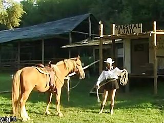 Cowgirls gets a hard spanking lesson