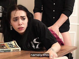 Strict Russian Tutor Punishes Disobedient Teen Student with Rough Blowjob and Cum in Mouth - 4K HD