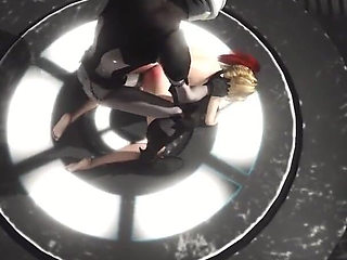 Hot sex in the sci-fi-lab. A sexy girl gets fucked by an android monster