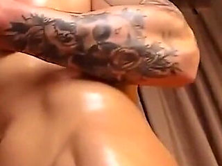 Tattooed Muscle Slut Play with Her Pussy and Flex Her Massive Muscles