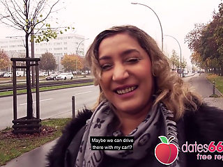 Outdoors! Hot MILF Danka Diamond fucks Rando in Berlin! (English)