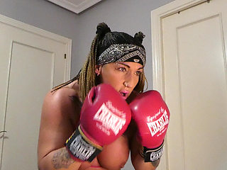 Horny Video Call Boxing with a Fan